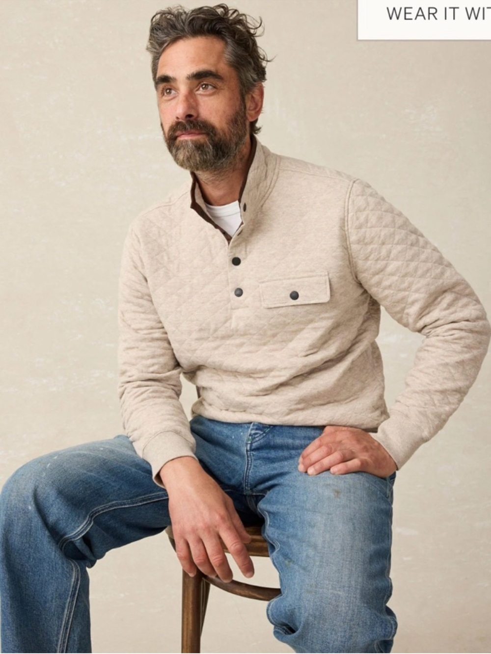 Faherty Epic Quilted Fleece Pullover